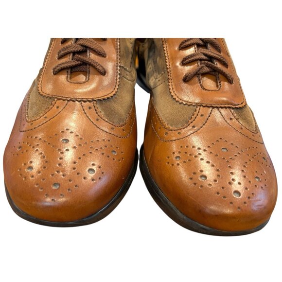 J Peterman Brown Suede Leather Brogue Wingtip Oxford Shoes Mens Size 13 M Dress main image 9